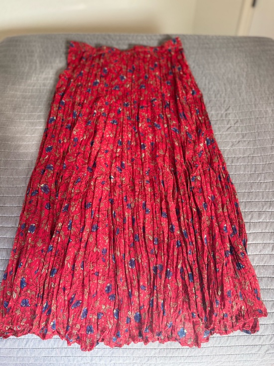 Christopher & Banks Dresses & Skirts - Christopher & Banks Red Floral Pleated Maxi Skirt-BoHo, Whimsical, Fairycore-M